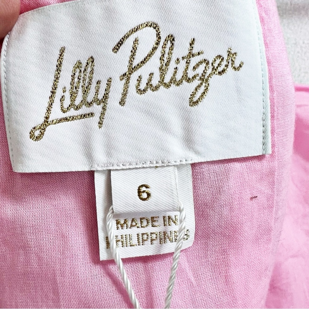 Lilly Pulitzer Linen Calina Midi Dress Size 6 Pink NWT - Picture 11 of 16